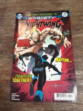 DC Nightwing Comic Cover - Black, Blue & Red Artwork